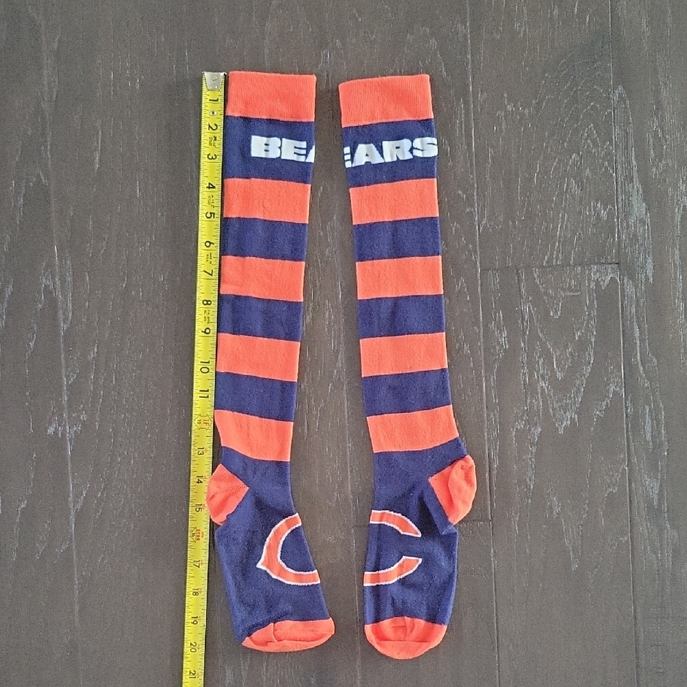 Bears Striped Orange and Blue Knee-High Socks - Picture 2 of 8